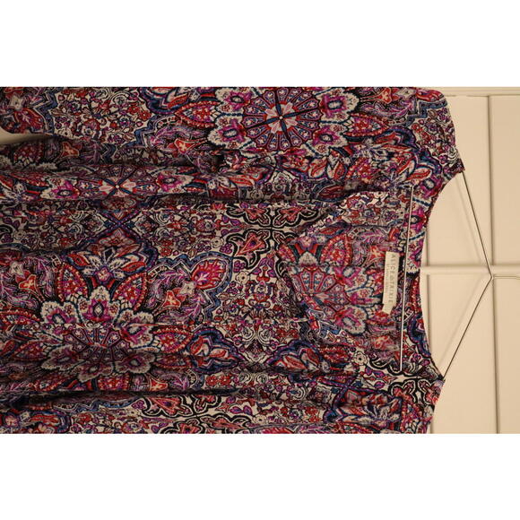 Alice & Trixie by Angela George 100% silk multi colored blouse size Large - Picture 3 of 6